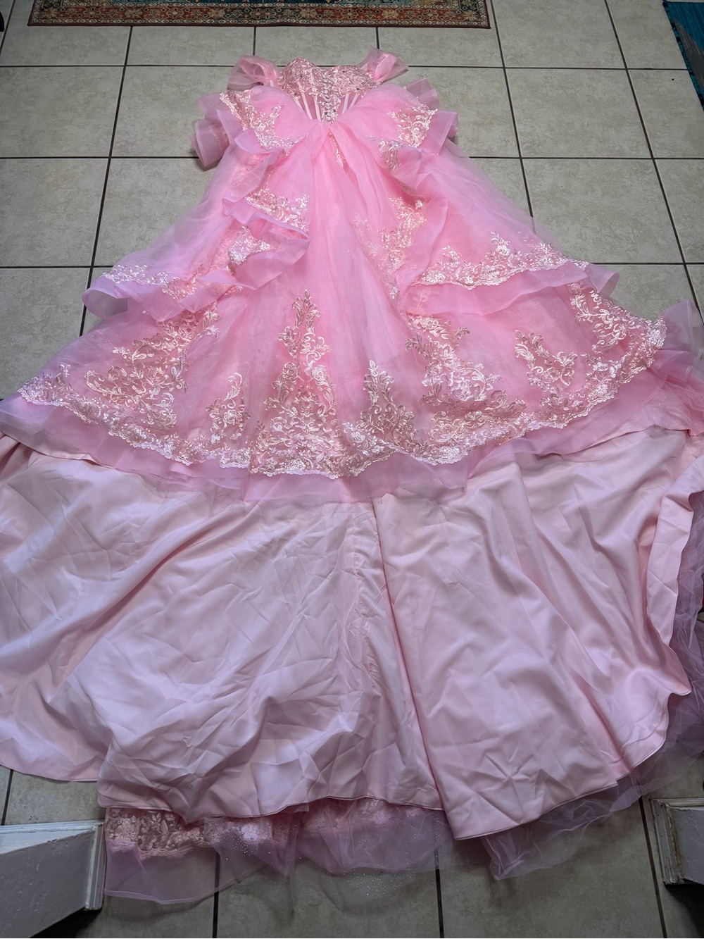 Pink Princess Ball Gown Quince Prom Cosplay Corset Dress Size 6 NWOT - Picture 7 of 16